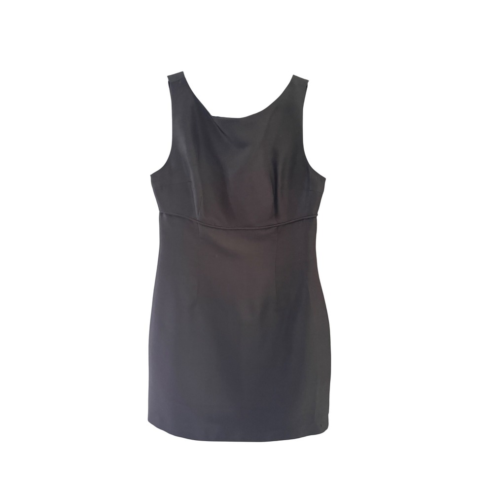 Hugo Buscati Collection Black 100% Silk Sleeveless Empire‎ Waist Mini Dress 10